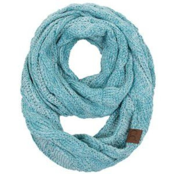 C.C 3pc Metallic Knit Beanie Gloves Scarves Set